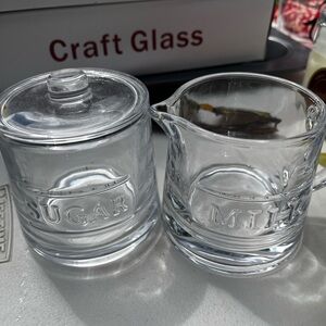 Target sugar and milk set. Glass